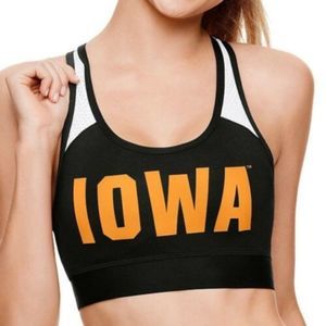 PINK Victoria's Secret Black and Orange Sports Bra